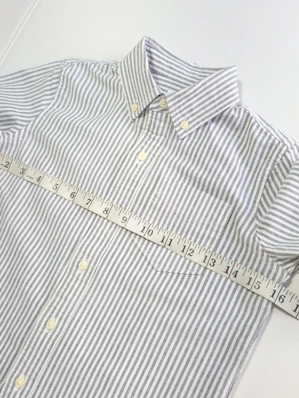 GAP Kids Boys Striped Button Down Oxford Shirt Size S (6-7) Blue White Cotton